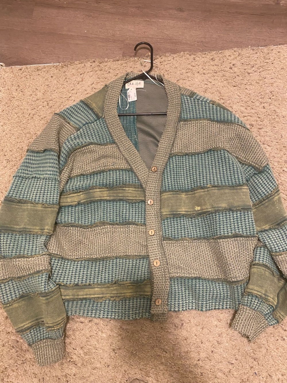 Oli & Hali Teal and Sage Knit Cardigan